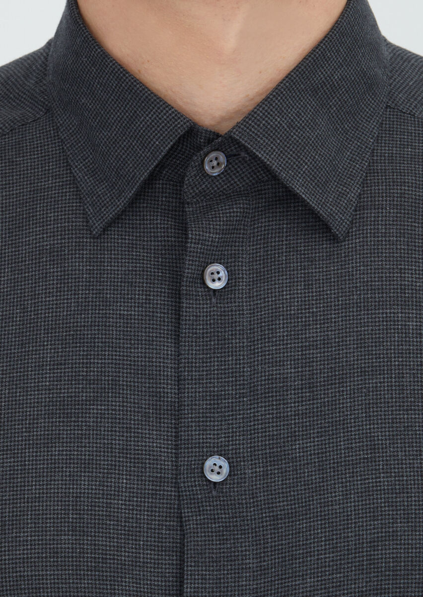 Hard Coal Casual Fit Long Weaving Casual 100% Cotton Shirt - 4