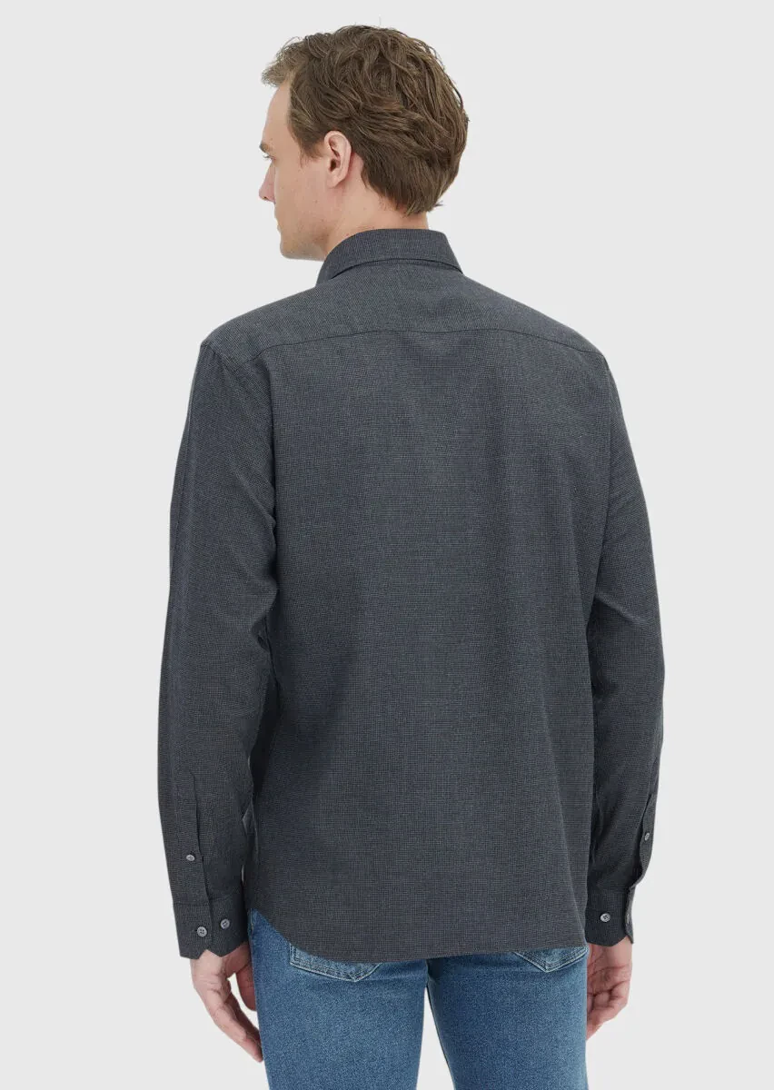 Hard Coal Casual Fit Weaving Casual 100% Cotton Shirt - 5