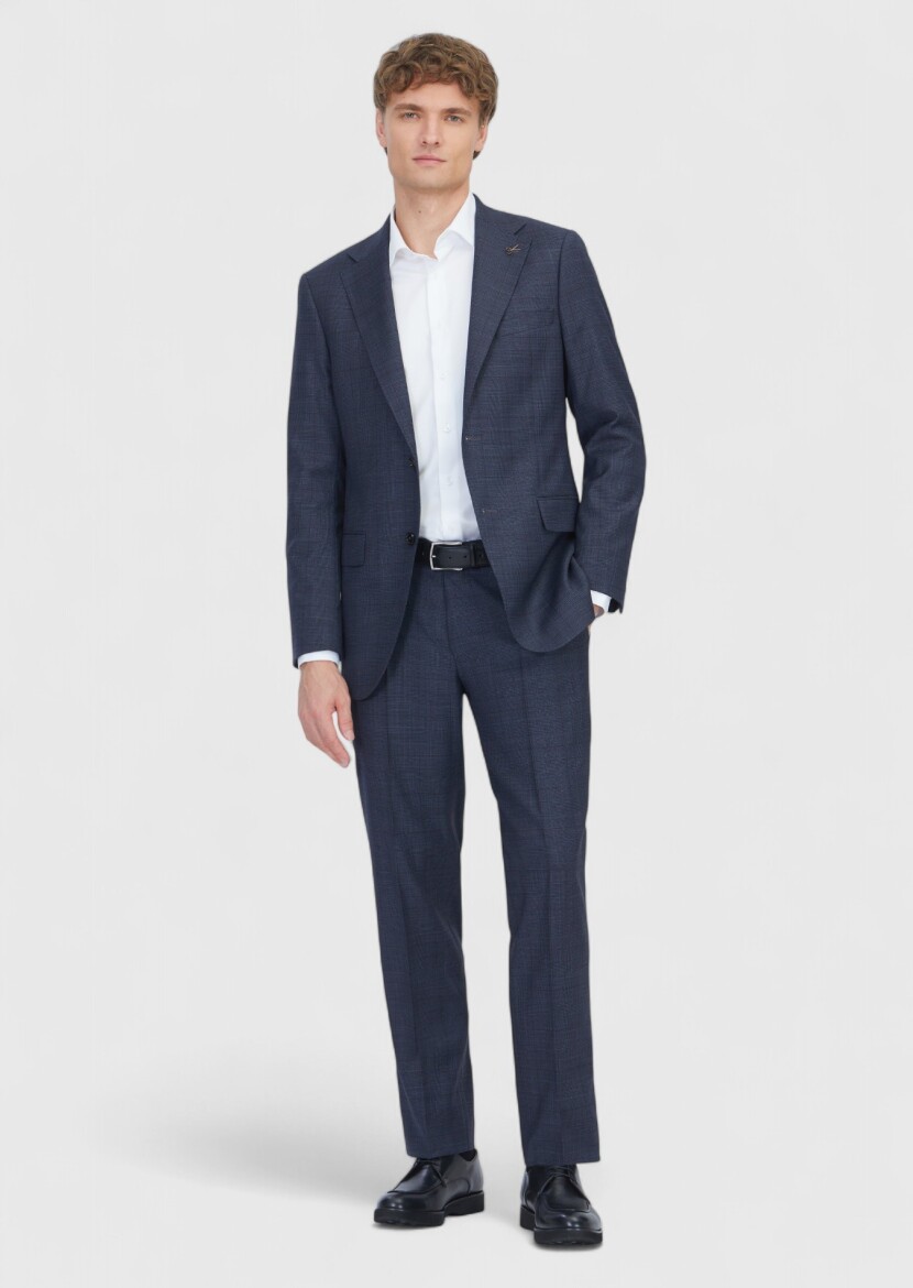 Hard Coal Checkered Regular Fit Wool Blended Suit - RAMSEY