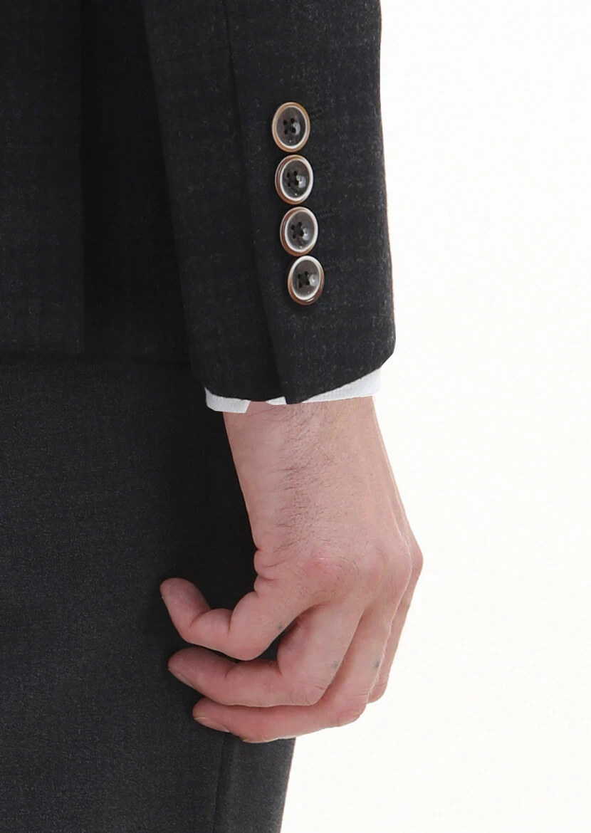 Hard Coal Checkered Zeroweight Slim Fit 100% Wool Jacket - 4