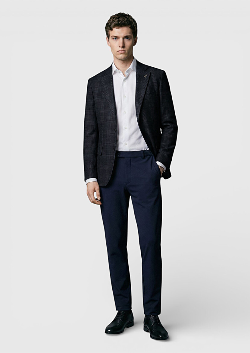 Hard Coal Checkered Zeroweight Slim Fit 100% Wool Jacket - 3