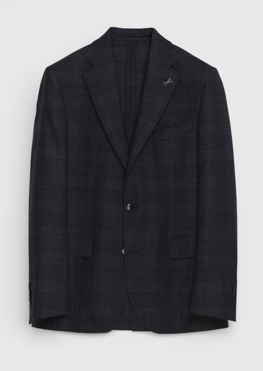 Hard Coal Checkered Zeroweight Slim Fit 100% Wool Jacket - 5