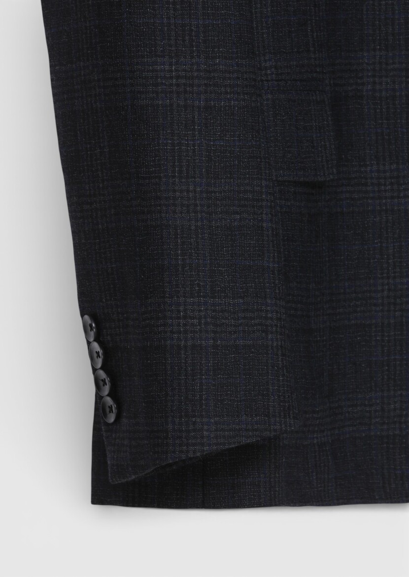 Hard Coal Checkered Zeroweight Slim Fit 100% Wool Jacket - 7