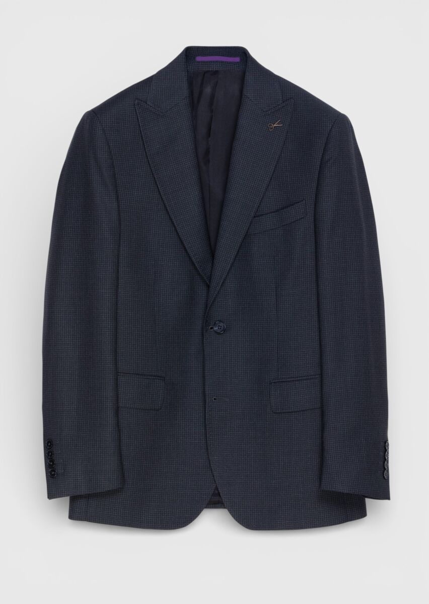 Hard Coal Checkered Zeroweight Slim Fit 100% Wool Suit - 1