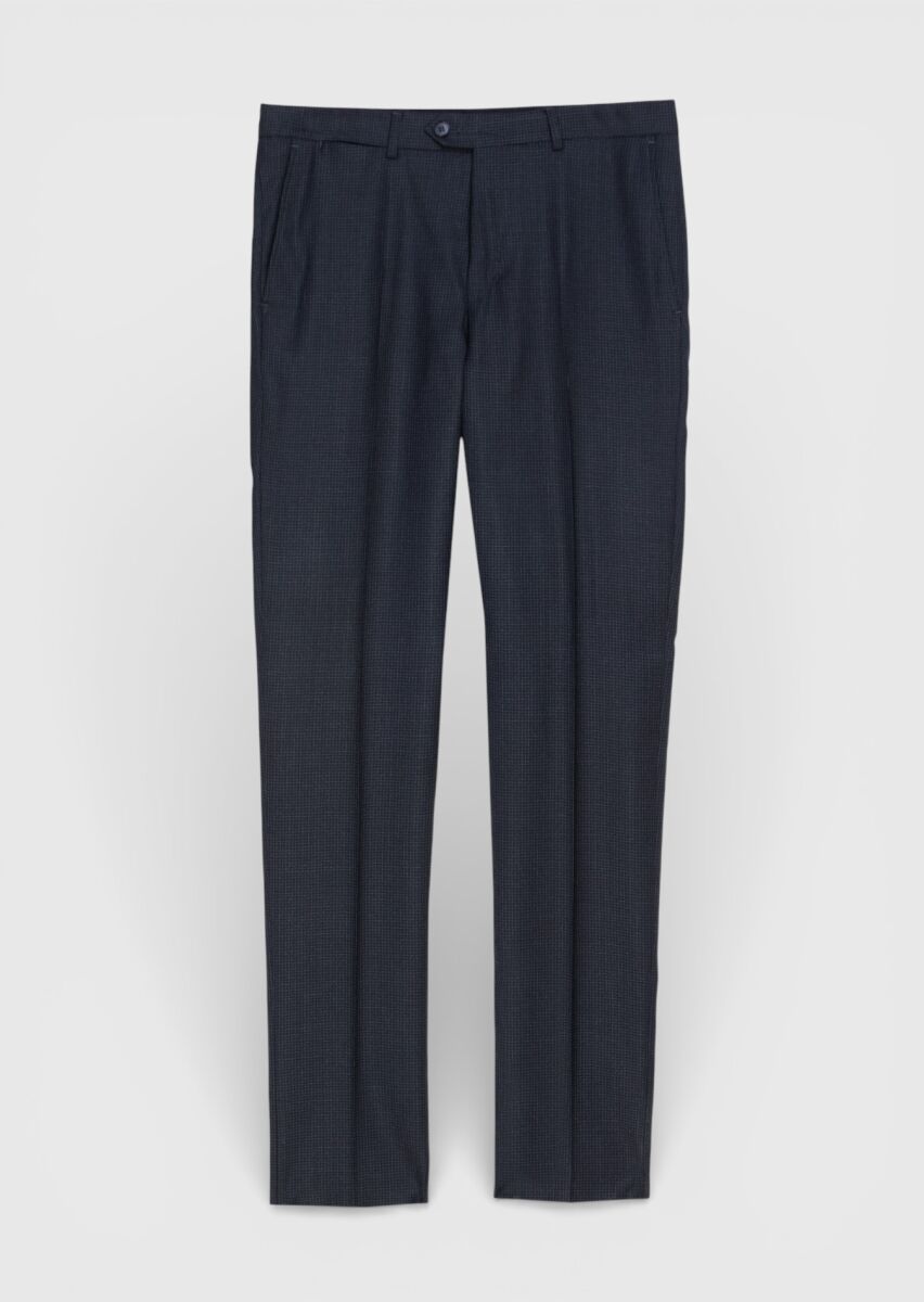 Hard Coal Checkered Zeroweight Slim Fit 100% Wool Suit - 2