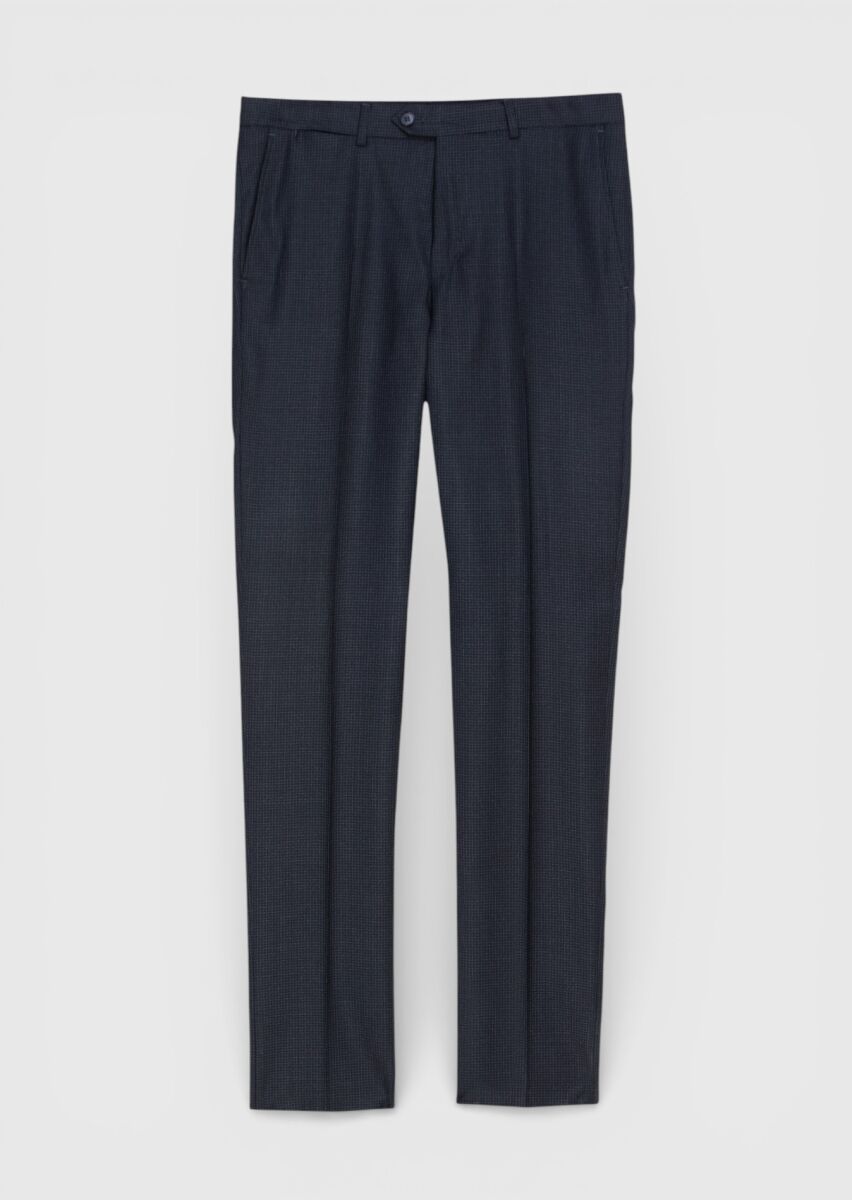 Hard Coal Checkered Zeroweight Slim Fit 100% Wool Suit - 9