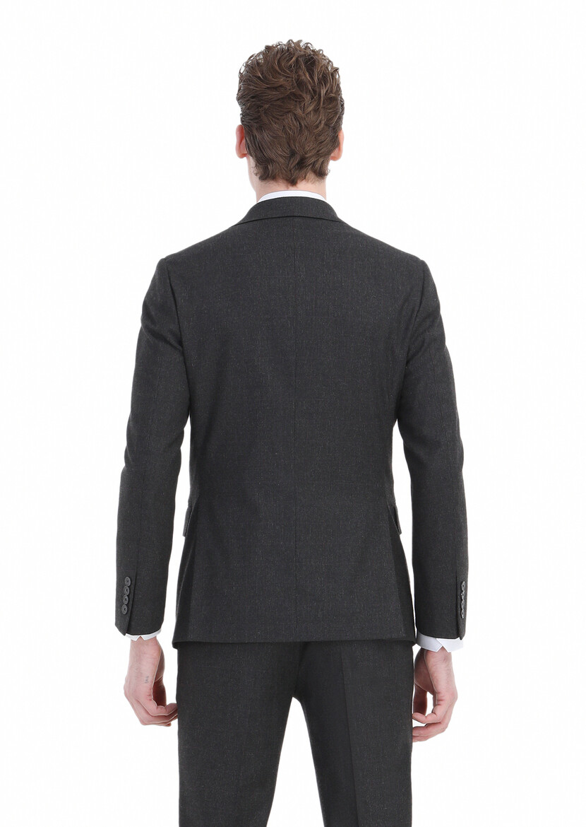 Hard Coal Checkered Zeroweight Slim Fit Wool Blended Suit - 6