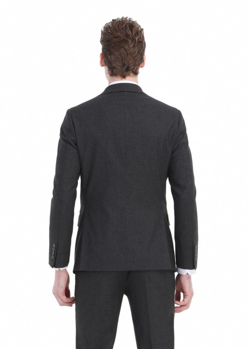 Hard Coal Checkered Zeroweight Slim Fit Wool Blended Suit - 6