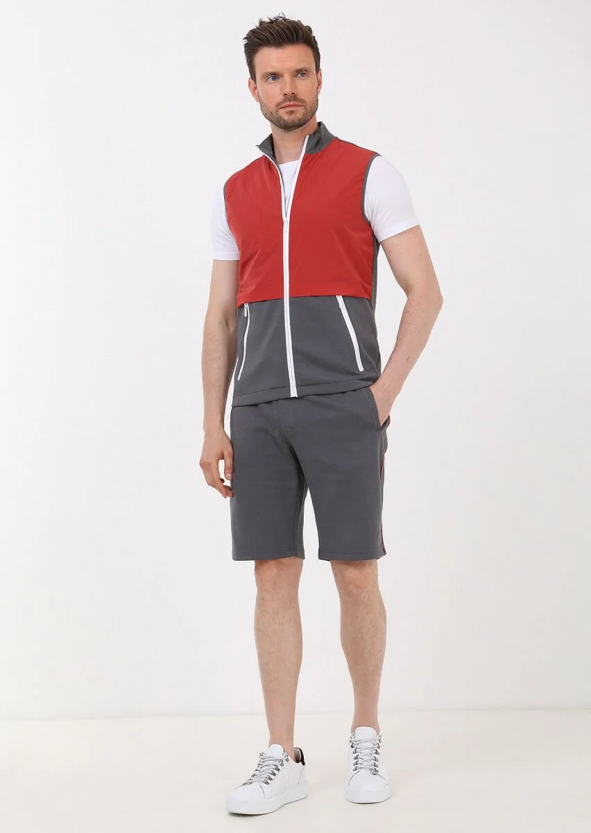 Hard Coal Cotton Blended Knitting Puffer Vest - 4
