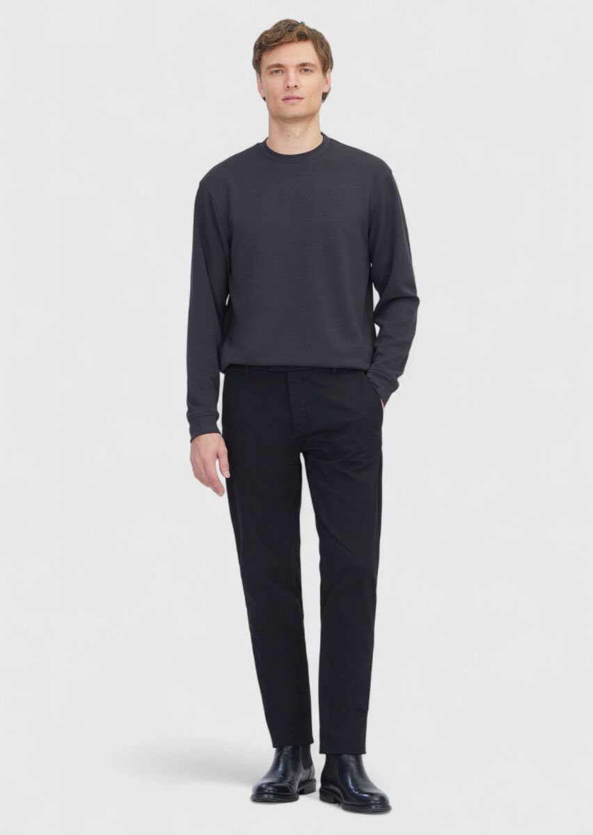 Hard Coal Crew Neck Plain Sweatshirt - 2
