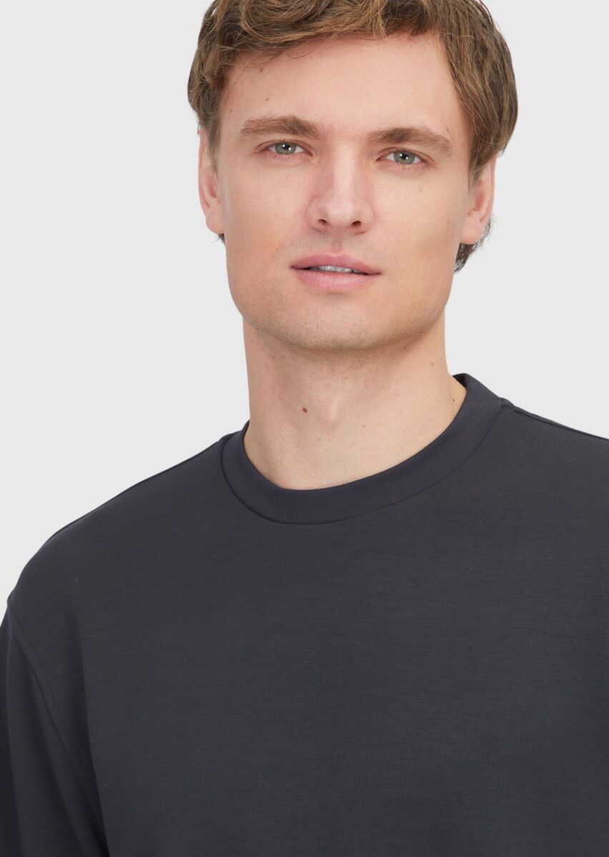 Hard Coal Crew Neck Plain Sweatshirt - 3