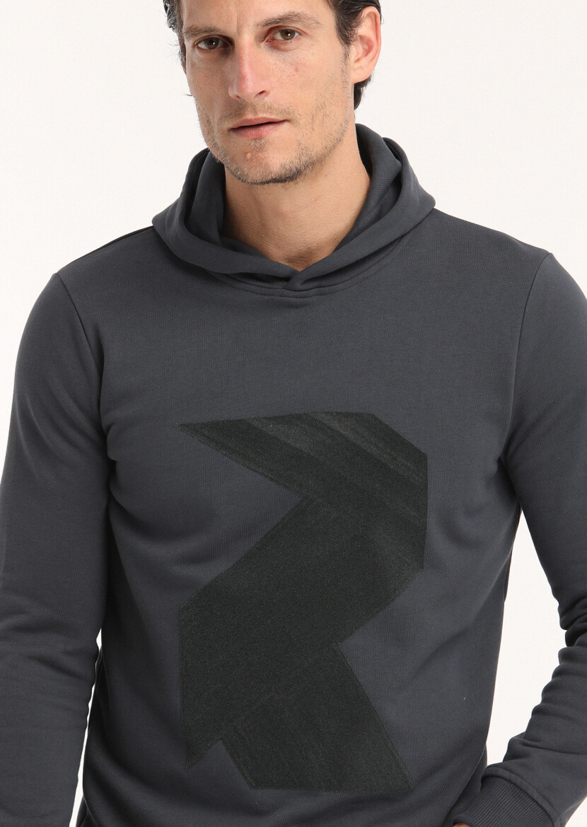 Hard Coal Hooded Printed Sweatshirt - 4