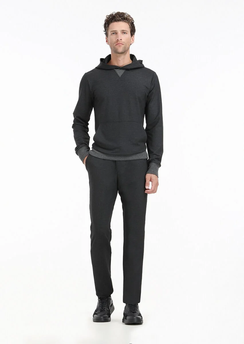 Hard Coal Hooded Striped Sweatshirt - 1
