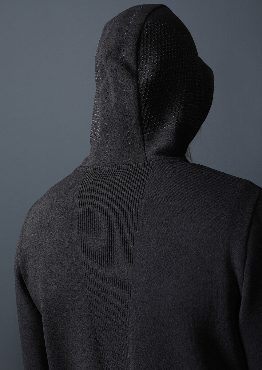 Hard Coal Jacquard Wool Blended Cardigan - 5