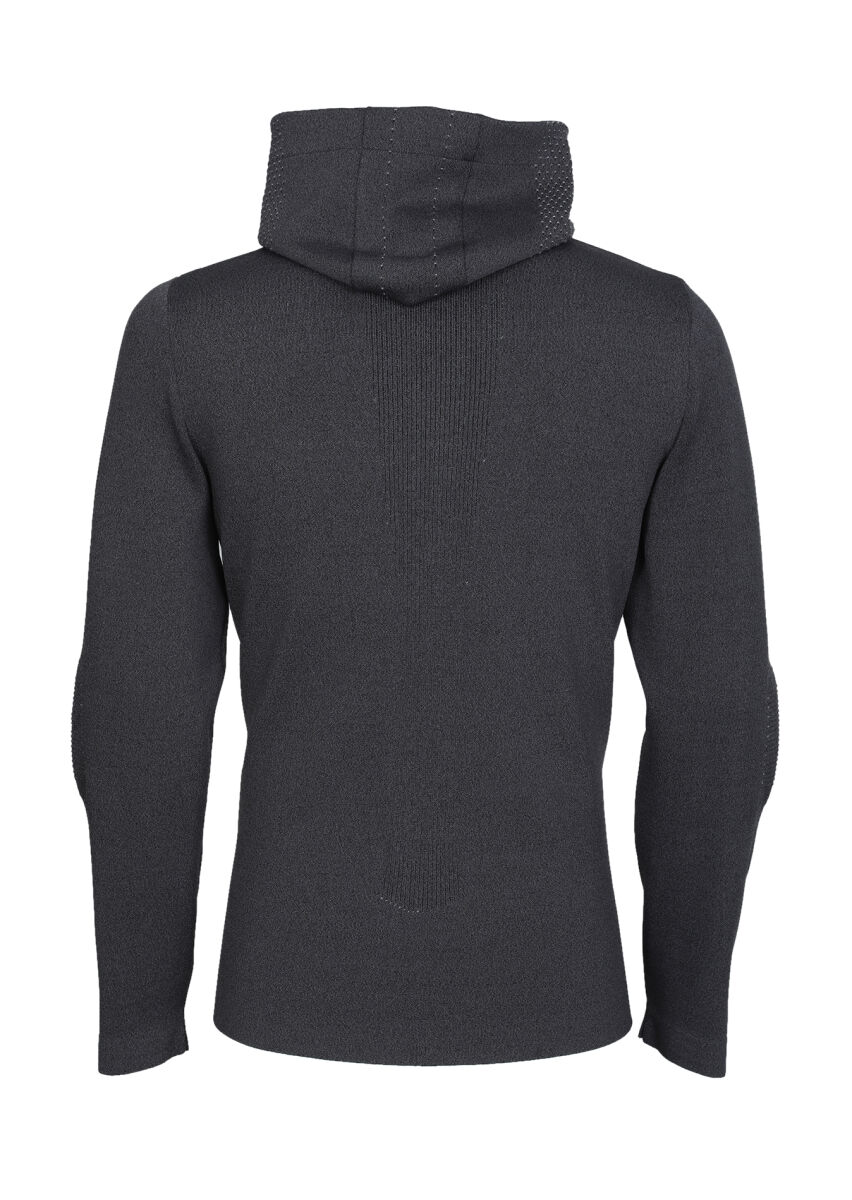 Hard Coal Jacquard Wool Blended Cardigan - 7