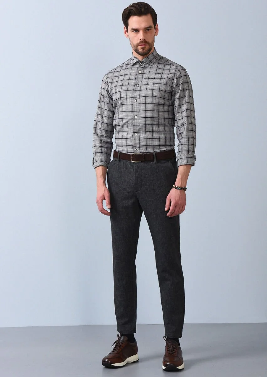Hard Coal Knitting Jogging Fit Casual Cotton Blended Trousers - 4