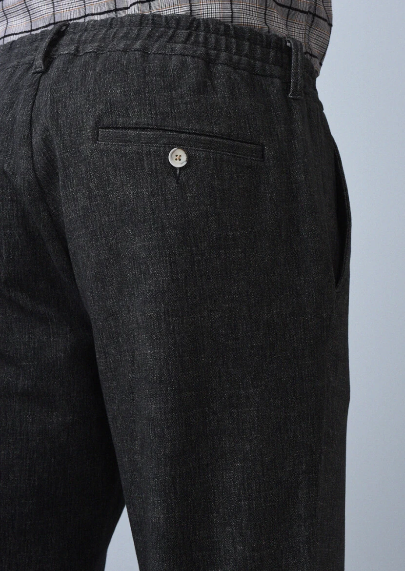 Hard Coal Knitting Jogging Fit Casual Cotton Blended Trousers - 5