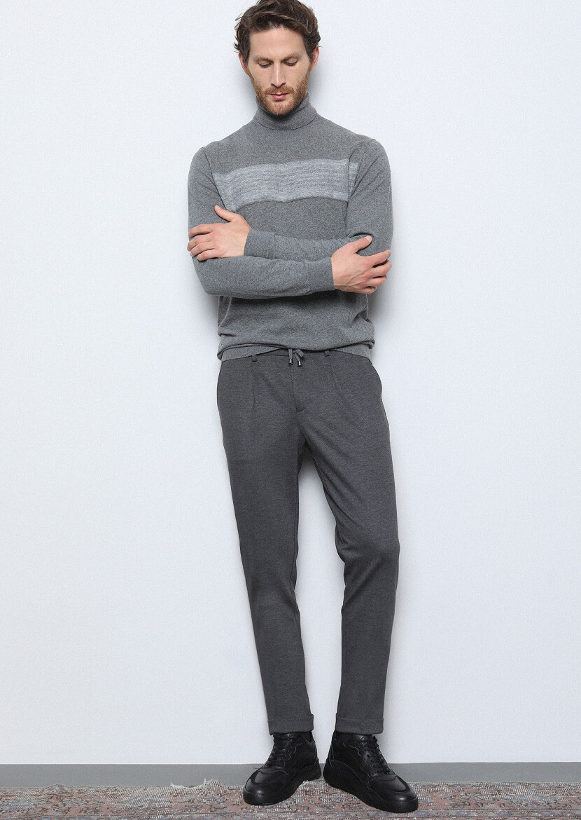 Hard Coal Knitting Jogging Fit Casual Trousers - 1