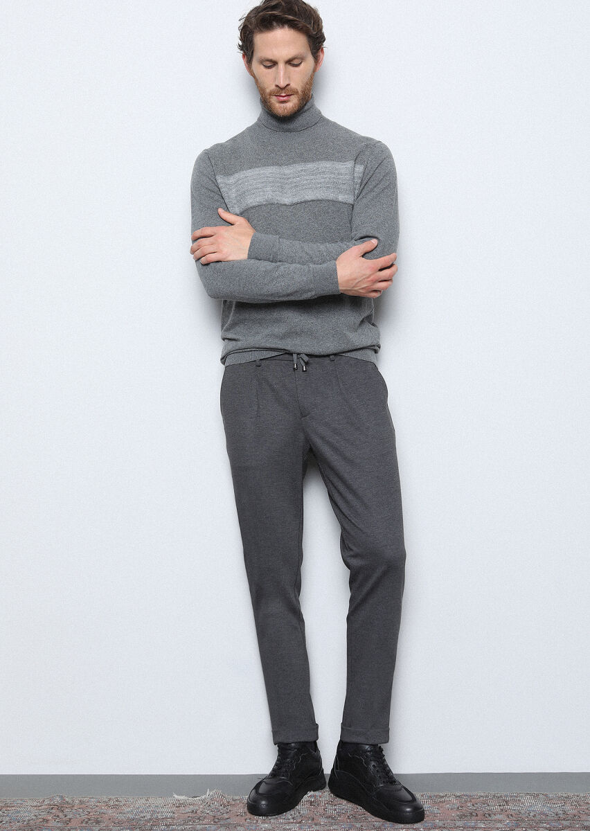 Hard Coal Knitting Jogging Fit Casual Trousers - 1