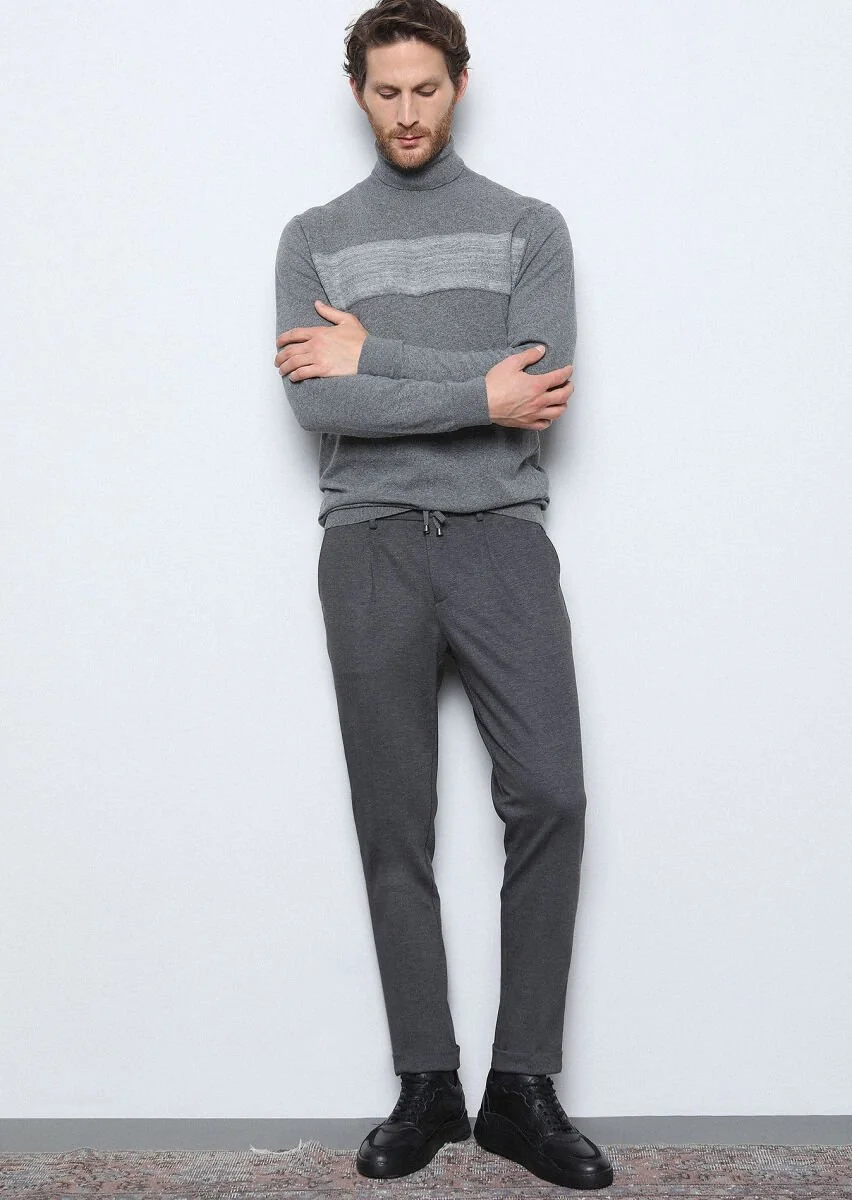 Hard Coal Knitting Jogging Fit Casual Trousers - 1