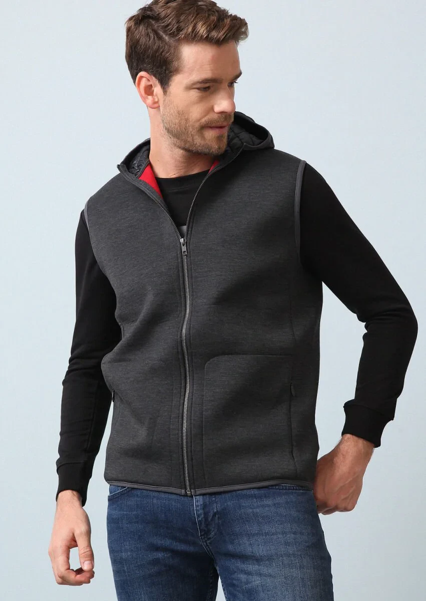 Hard Coal Knitting Puffer Vest - 3