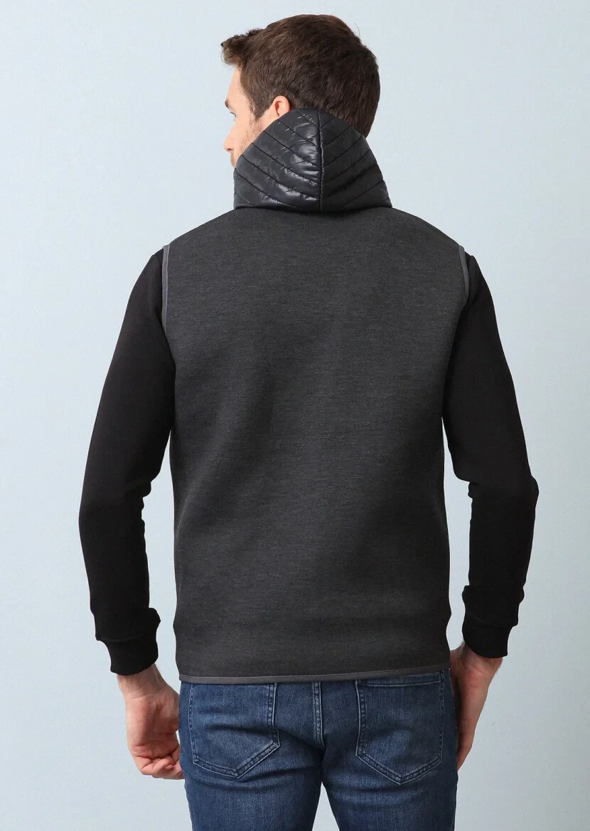 Hard Coal Knitting Puffer Vest - 5