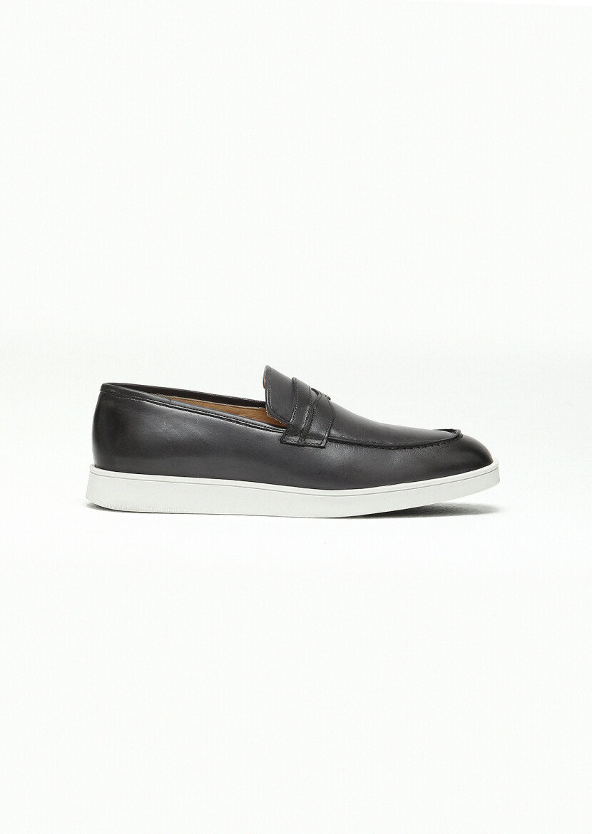 Hard Coal Leather Casual Loafer 