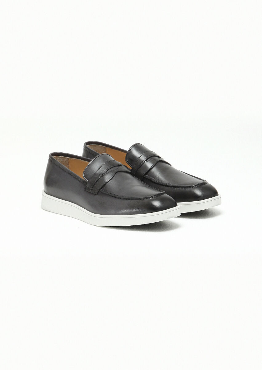 Hard Coal Leather Casual Loafer - 2