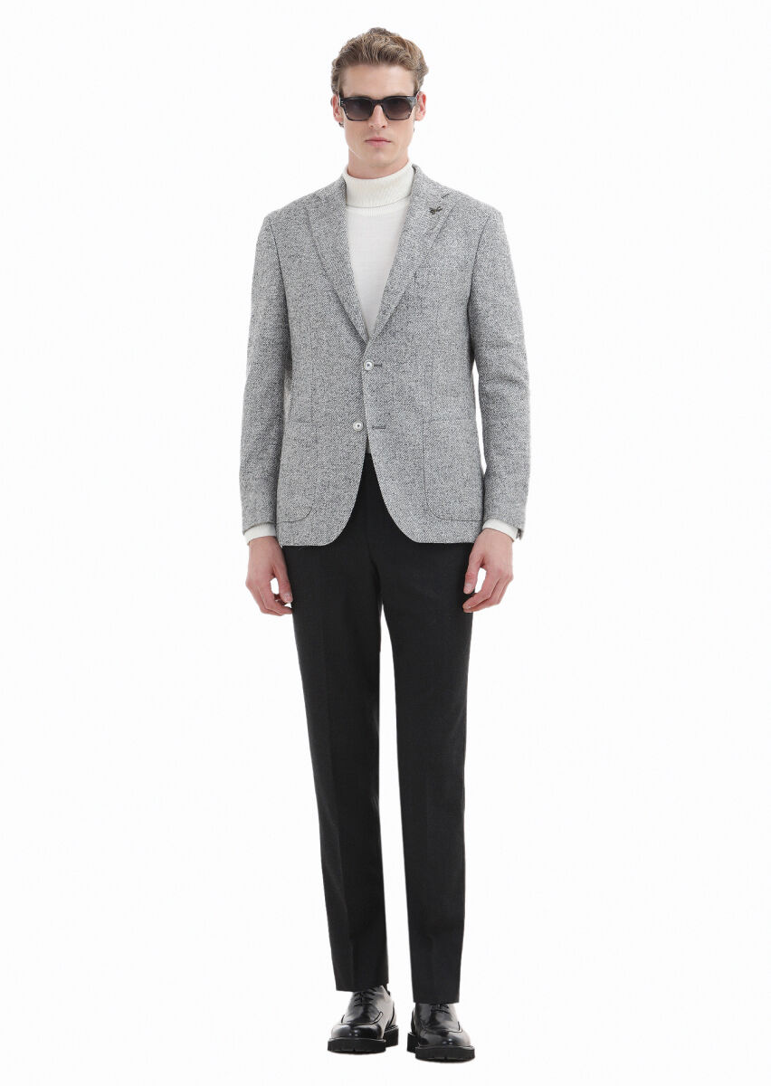 Hard Coal Material Regular Fit Classical Wool Blended Trousers - 3