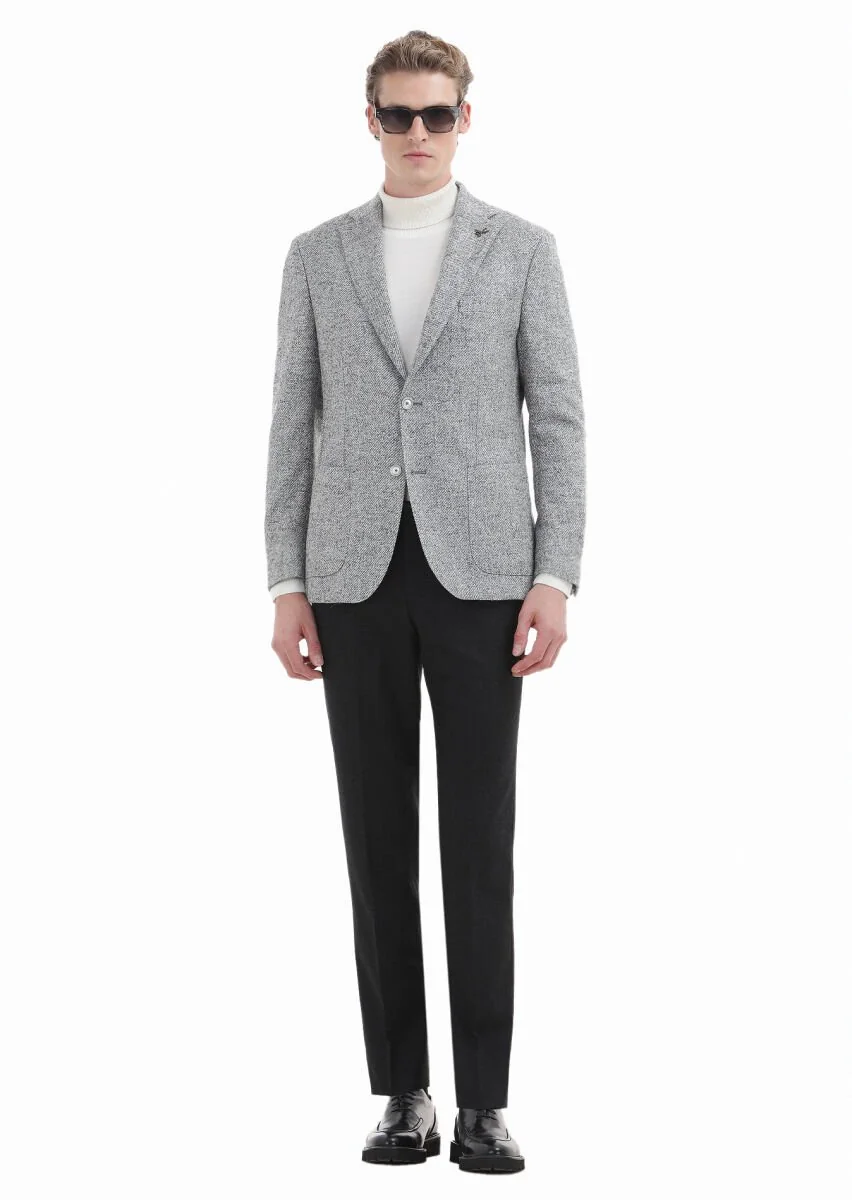Hard Coal Material Regular Fit Classical Wool Blended Trousers - 3