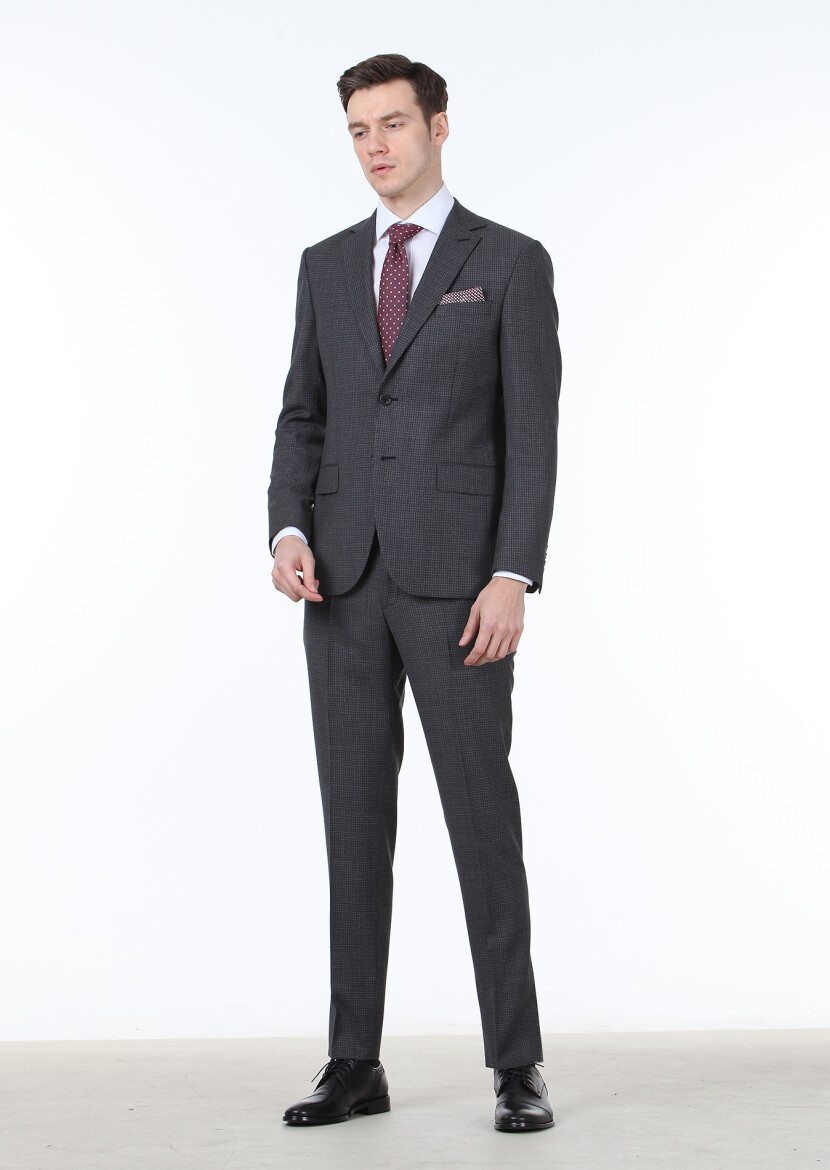Hard Coal Micro Modern Fit 100% Wool Suit 