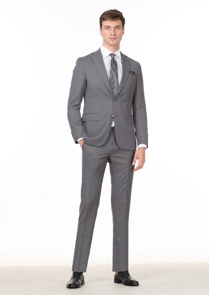 Hard Coal Micro Modern Fit 100% Wool Suit - 3