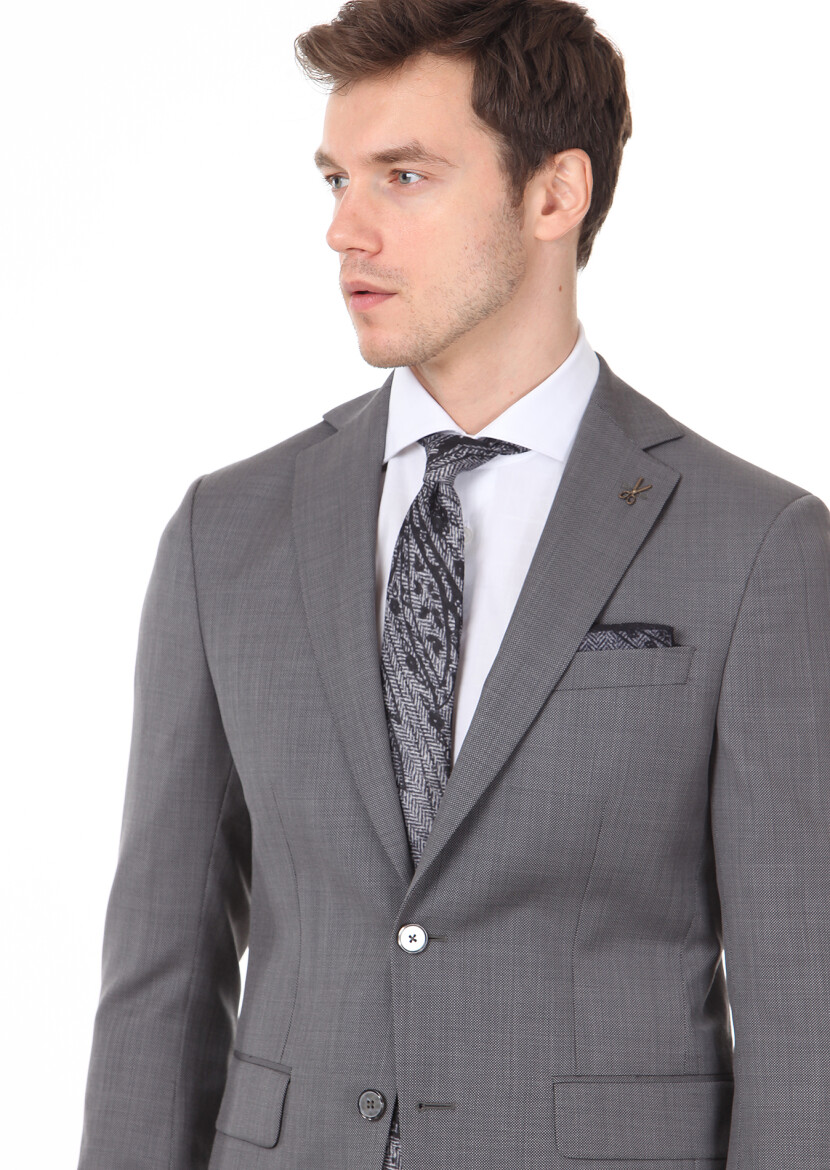 Hard Coal Micro Modern Fit 100% Wool Suit - 2