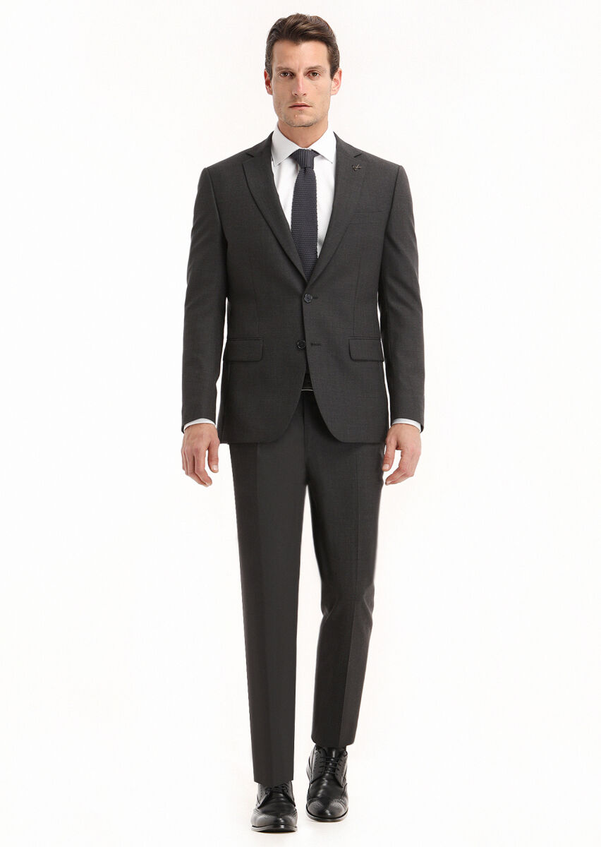 Hard Coal Micro Modern Fit Wool Blended Suit - 1