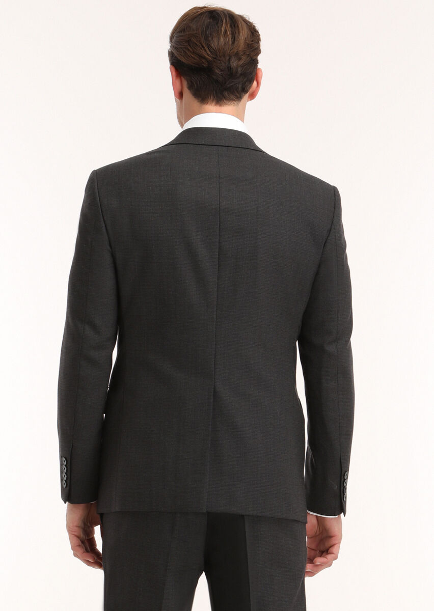 Hard Coal Micro Modern Fit Wool Blended Suit - 3