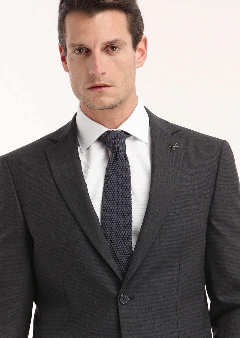 Hard Coal Micro Modern Fit Wool Blended Suit - 2
