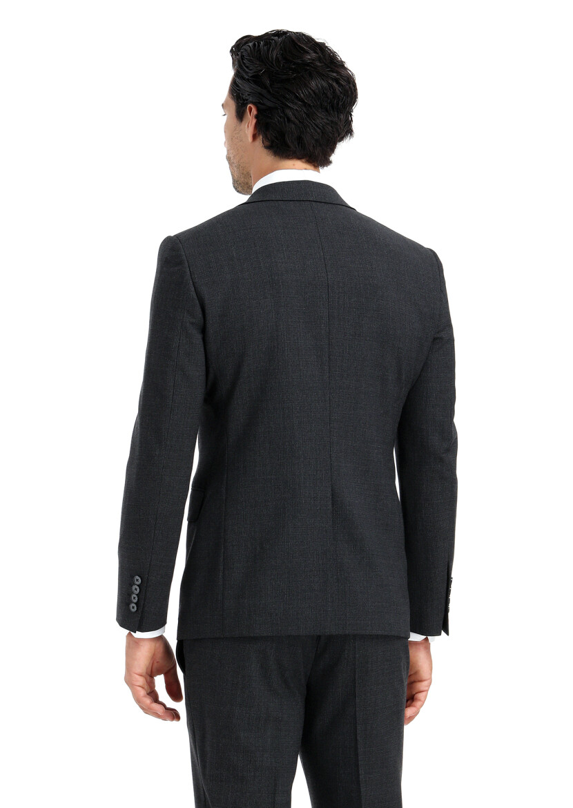 Hard Coal Micro Modern Fit Wool Blended Suit - 7