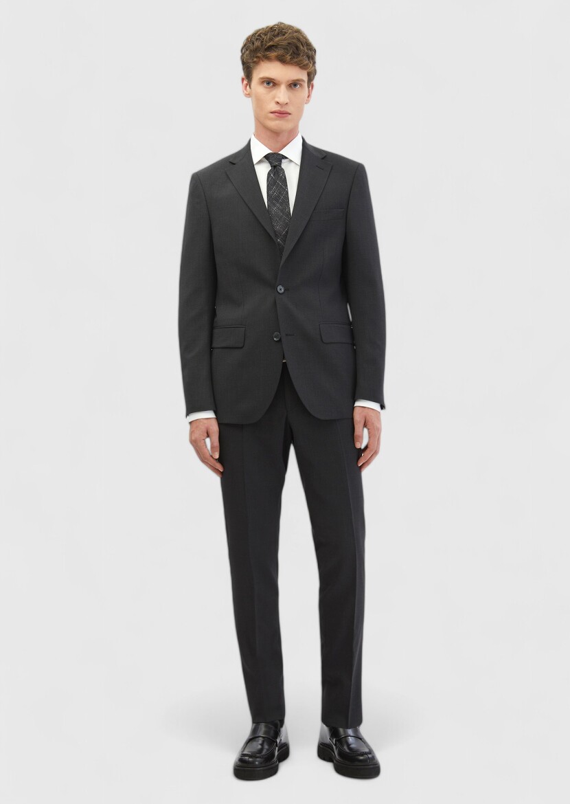 Hard Coal Micro Modern Fit Wool Blended Suit - RAMSEY