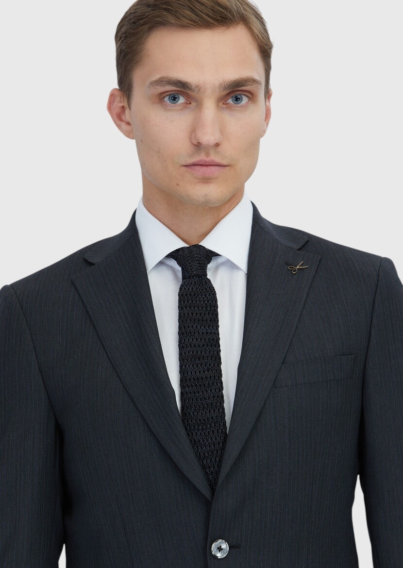 Hard Coal Micro Modern Fit Wool Blended Suit - 3