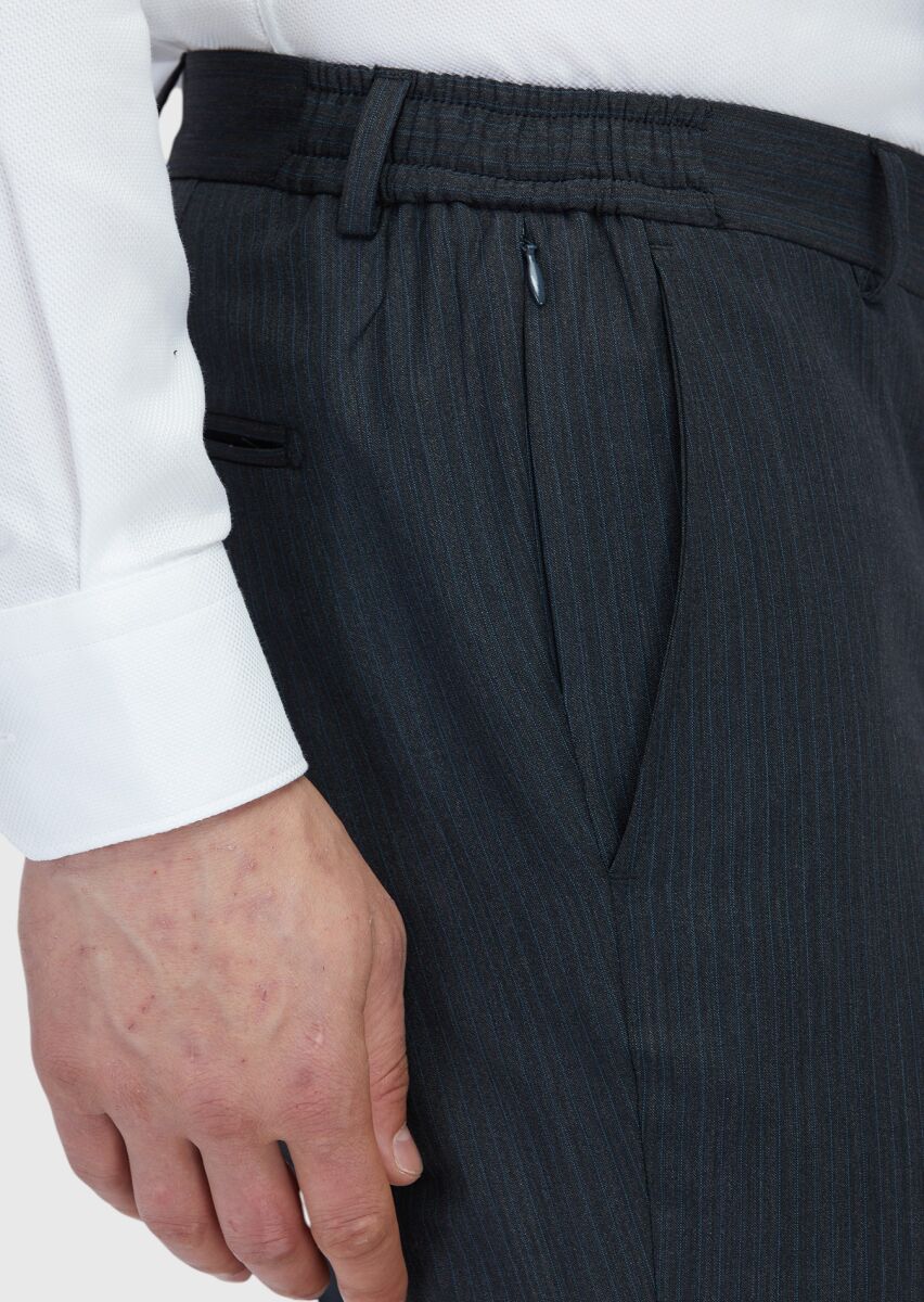 Hard Coal Micro Modern Fit Wool Blended Suit - 5