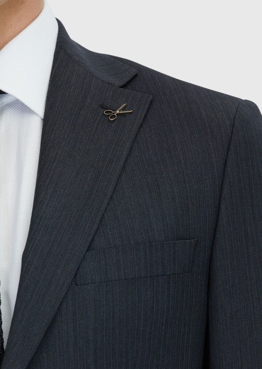 Hard Coal Micro Modern Fit Wool Blended Suit - 4