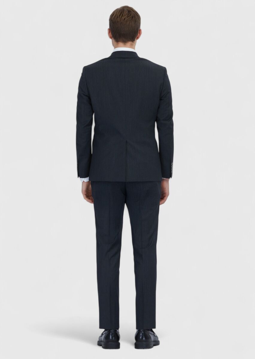 Hard Coal Micro Modern Fit Wool Blended Suit - 7