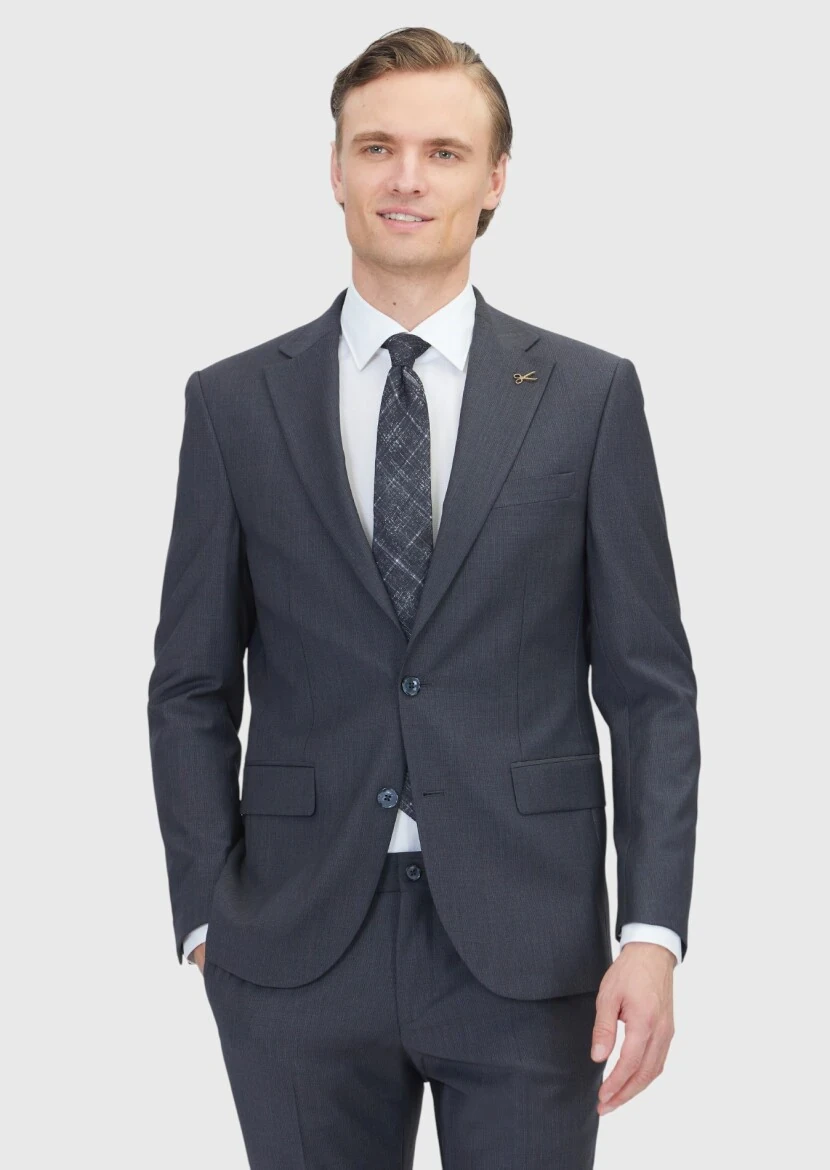 Hard Coal Micro Modern Fit Wool Blended Suit - RAMSEY