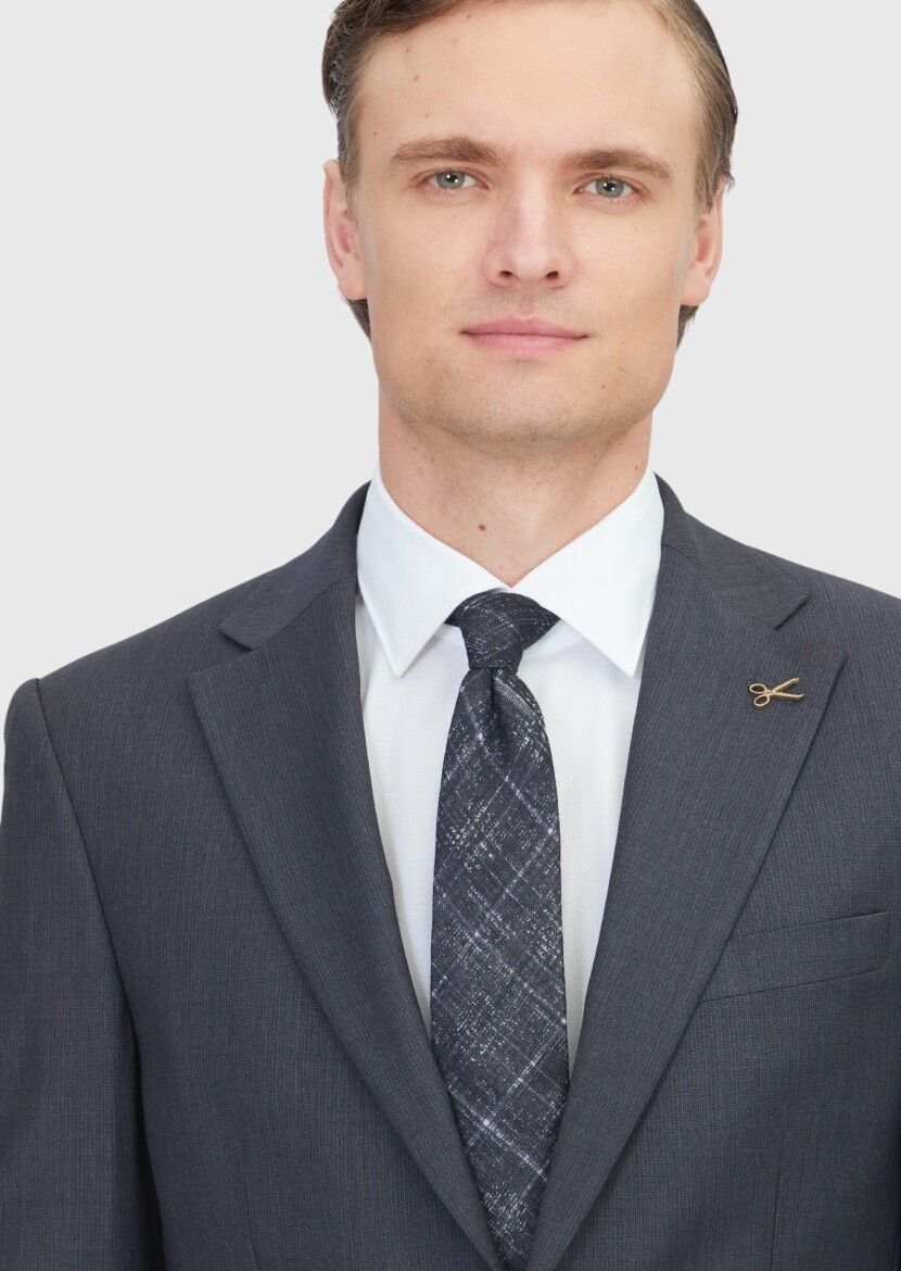 Hard Coal Micro Modern Fit Wool Blended Suit - 3