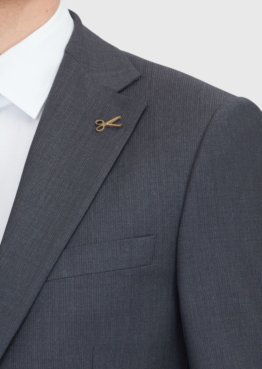 Hard Coal Micro Modern Fit Wool Blended Suit - 4