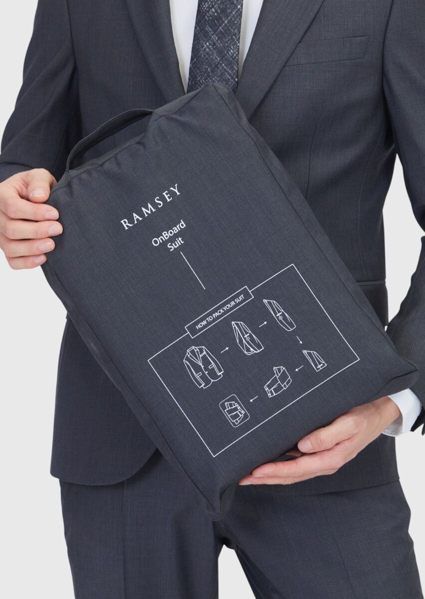 Hard Coal Micro Modern Fit Wool Blended Suit - 6