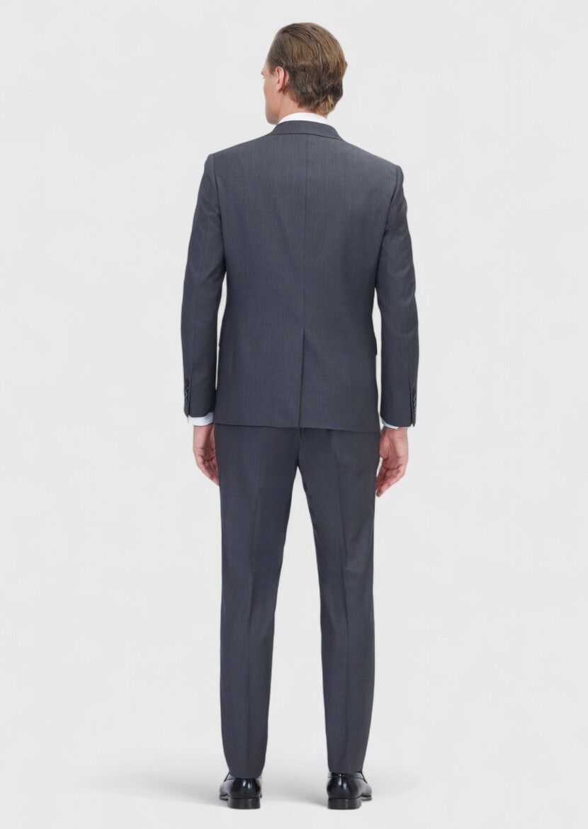 Hard Coal Micro Modern Fit Wool Blended Suit - 7