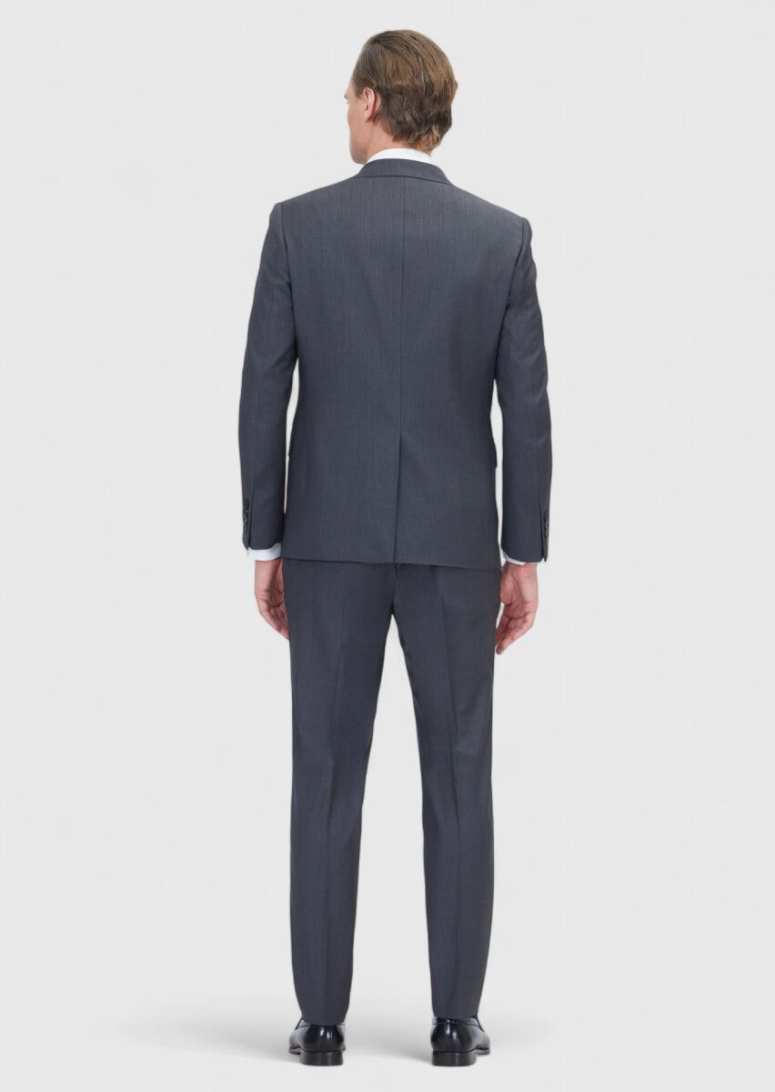 Hard Coal Micro Modern Fit Wool Blended Suit - 7