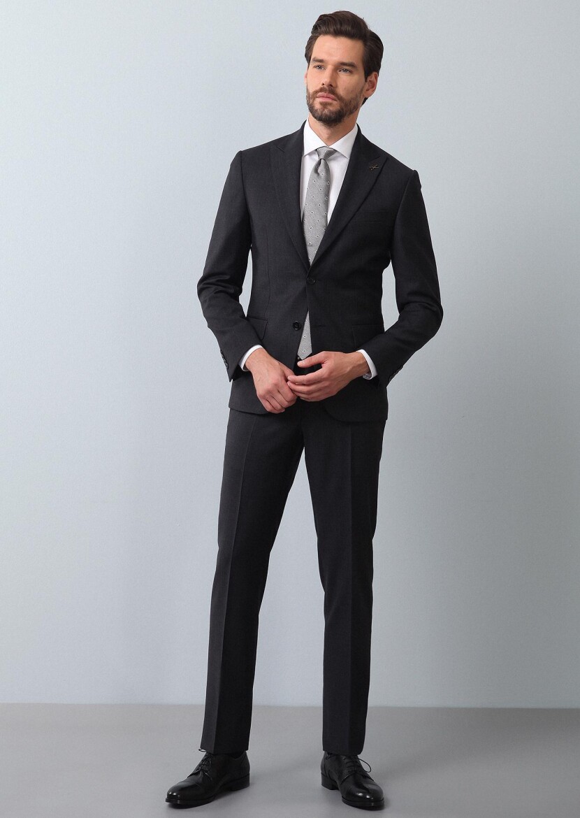 Hard Coal Micro Regular Fit 100% Wool Suit - 1