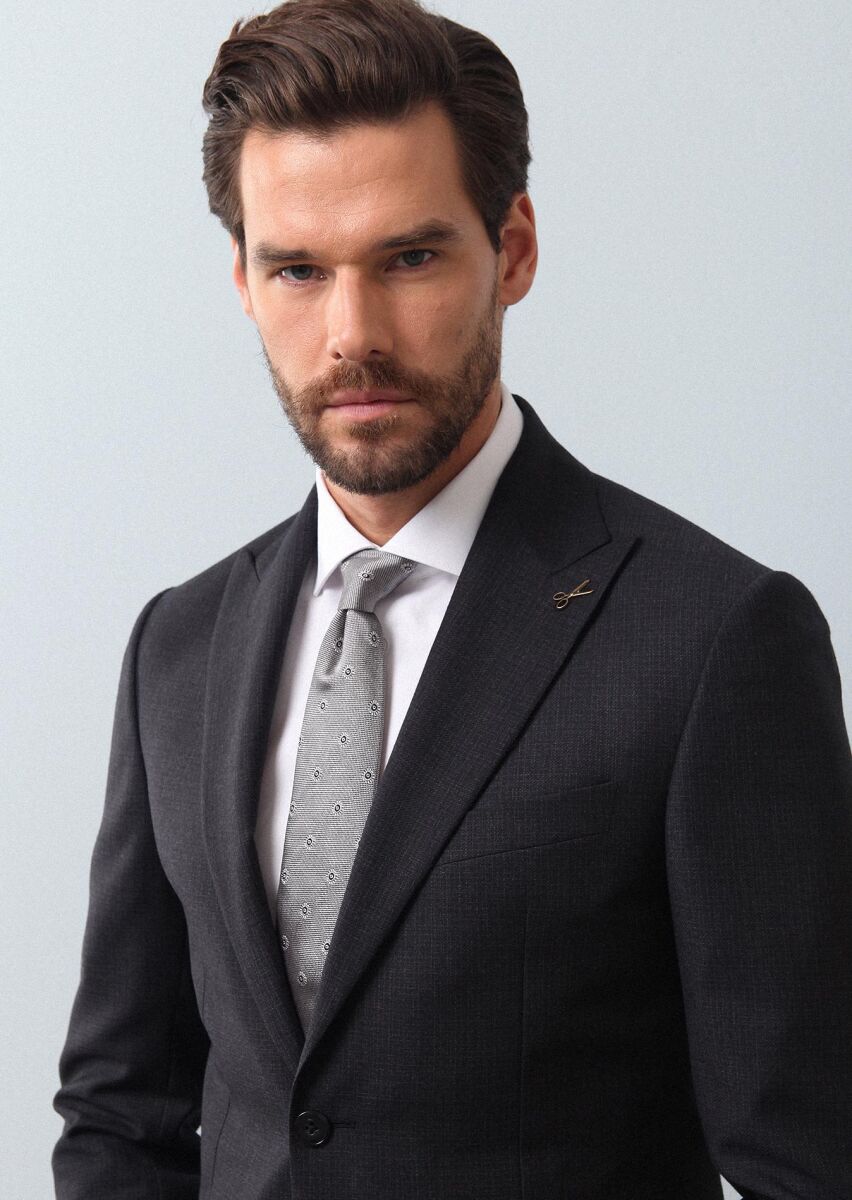 Hard Coal Micro Regular Fit 100% Wool Suit - 2